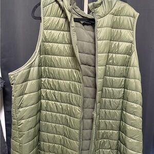 Green Puffer Vest with Hood